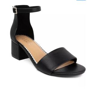 SUGAR Noelle Low Block Heel Dress Sandals Black Size 9 New In Box